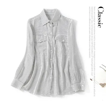 New 2020 Stripe Print chest pocket long sleeve single breasted and all in one silk satin Shirt Top
New 2020 Stripe Print chest pocket long sleeve single breasted and all in one silk satin Shirt Top