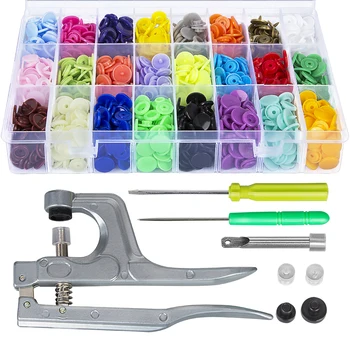 360 Set T5 Snap Button Plastic with 8Pcs Snaps Pliers Tool DIY Sewing and Crafting Tool for Clothes Needlework, Bibs, Embroidery
360 Set T5 Snap Button Plastic with 8Pcs Snaps Pliers Tool DIY Sewing and Crafting Tool for Clothes Needlework, Bibs, Embroidery