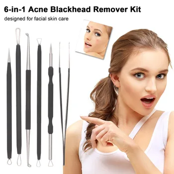 6-in-1 Acne Blackhead Remover Comedone Extractor Blackhead Tweezers Kit Pimple Acne Blemish Removal Tools Set for Skin Care
6-in-1 Acne Blackhead Remover Comedone Extractor Blackhead Tweezers Kit Pimple Acne Blemish Removal Tools Set for Skin Care