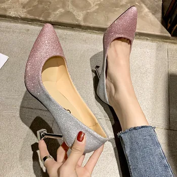 Fashion Sexy High Heels Dress Pumps Women Elegant Fashion Crystal Sequin Party Pointed Toe Wedding Thin Heels Shoes Size 34-40
Fashion Sexy High Heels Dress Pumps Women Elegant Fashion Crystal Sequin Party Pointed Toe Wedding Thin Heels Shoes Size 34-40
