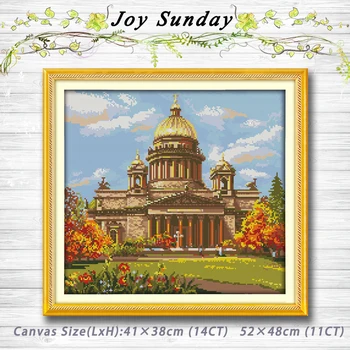 

Castle scenery garden decor painting dmc 14CT 11CT counted cross stitch kits embroidery set Needlework Set chinese cross stitch