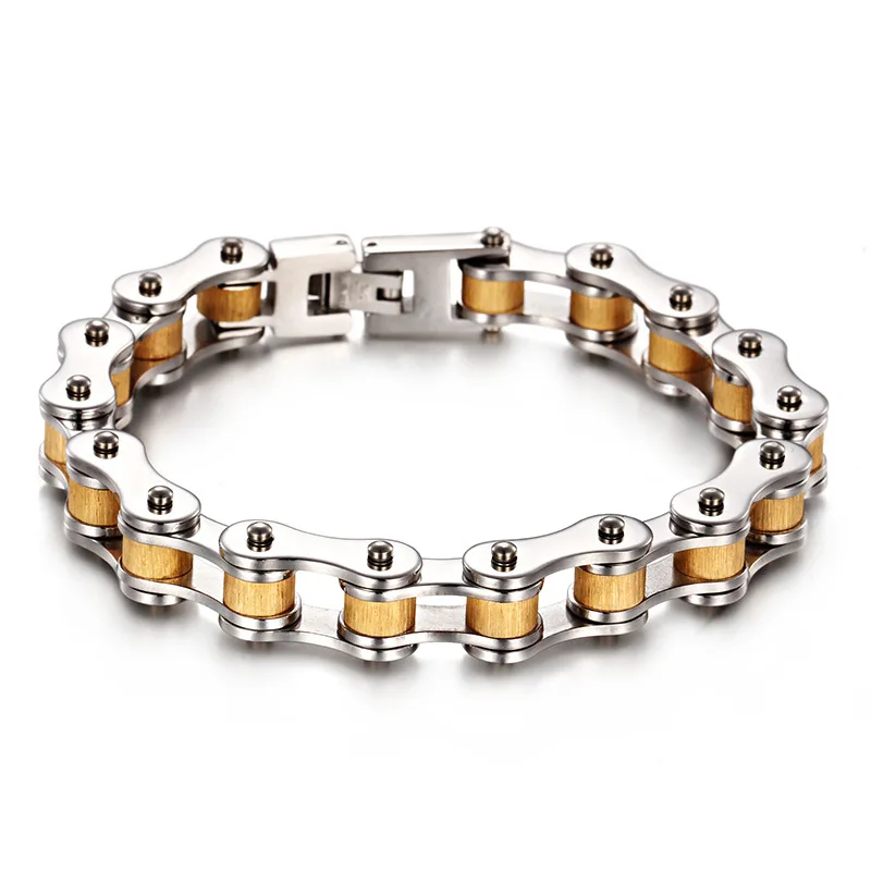 

Factory direct sales trend of men titanium steel bicycle chain bracelet chain stainless steel jewelry