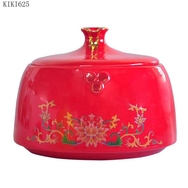 

Креативная портативная жестяная коробка для чая большой емкости красная керамическая банка для хранения с крышкой кухонная герметичная банка для приправ подарок украшение для дома