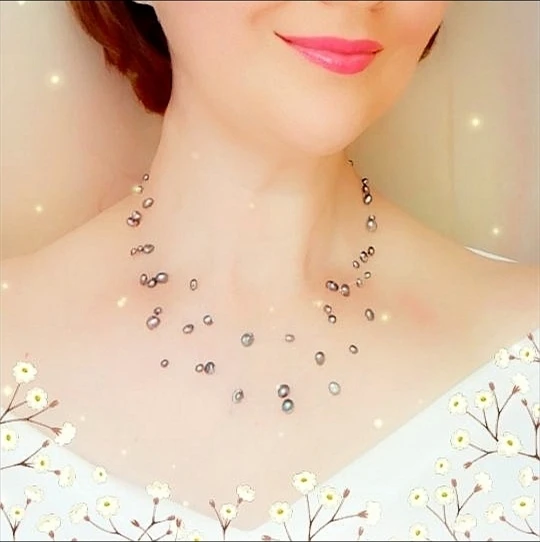 Qingmos 4-6mm Baroque Natural Freshwater Black Pearl Necklace for Women with Float Starriness Necklace 18-20" Long Necklace 5121
Qingmos 4-6mm Baroque Natural Freshwater Black Pearl Necklace for Women with Float Starriness Necklace 18-20" Long Necklace 5121