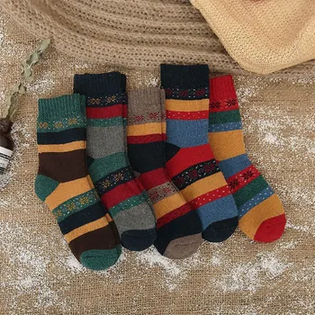 5-pair Womens xock New Winter Rainbow Stripe Mid Tube Socks Retro Cotton Warm Excellent Quality Brand Female Socks Meias 
5-pair Womens xock New Winter Rainbow Stripe Mid Tube Socks Retro Cotton Warm Excellent Quality Brand Female Socks Meias