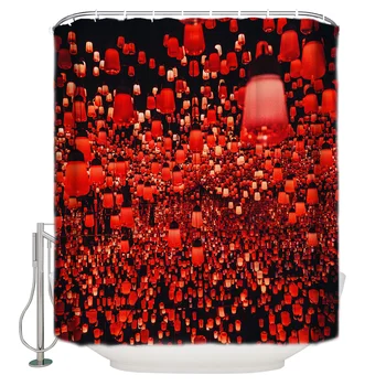 WARMTOUR Shower Curtain Red Lantern Art Bath Curtains Bathroom Decor with Hooks 
WARMTOUR Shower Curtain Red Lantern Art Bath Curtains Bathroom Decor with Hooks