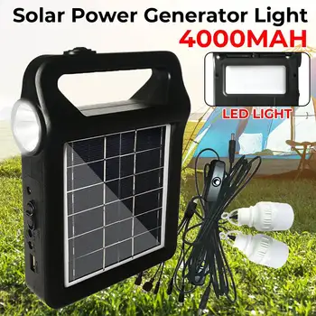 2W/6V Solar Generator System Kit USB Solar Charger Emergency Light With 4 LED Light Bulb 4 Heads USB Charging Cable for Camping
2W/6V Solar Generator System Kit USB Solar Charger Emergency Light With 4 LED Light Bulb 4 Heads USB Charging Cable for Camping