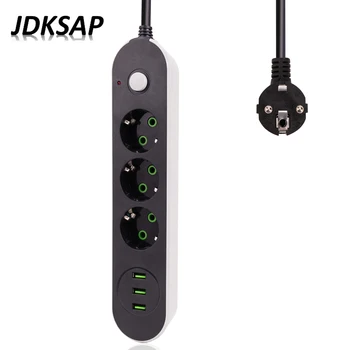 Smart USB Power Board Socket Extension EU Plug 3 Socket 3 USB Port Charger-5M / 2M / 1.4M Power Cord Wall Charger Power Adapter
Smart USB Power Board Socket Extension EU Plug 3 Socket 3 USB Port Charger-5M / 2M / 1.4M Power Cord Wall Charger Power Adapter
