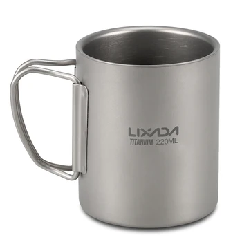 Lixada 220ml Titanium Double Wall Cup Water Coffee Tea Cup Mug with Foldable Handle
Lixada 220ml Titanium Double Wall Cup Water Coffee Tea Cup Mug with Foldable Handle