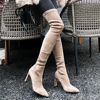 Hose Stovepipe Stretch Boots Women's Chunky-Heel New Style Pointed-Toe Knee-High Boots High Heel Shoes
Hose Stovepipe Stretch Boots Women's Chunky-Heel New Style Pointed-Toe Knee-High Boots High Heel Shoes