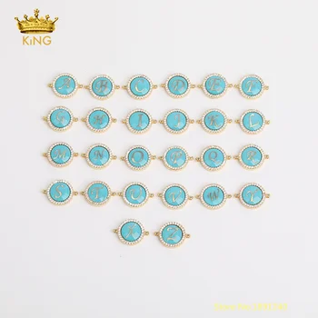 5pcs/lot Gold 26 Letters Turquoises Connectors for Necklace Fine Jewelry,Blue Turquoises Coin Pendants Zircon CZ Beaded Bracelet
5pcs/lot Gold 26 Letters Turquoises Connectors for Necklace Fine Jewelry,Blue Turquoises Coin Pendants Zircon CZ Beaded Bracelet