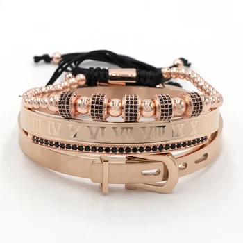 4pcs/Set Luxury Handmade Jewelry Men Titanium Steel Roman Numeral Bracelet Horseshoe Buckle Bangles Pulseira Bileklik
4pcs/Set Luxury Handmade Jewelry Men Titanium Steel Roman Numeral Bracelet Horseshoe Buckle Bangles Pulseira Bileklik