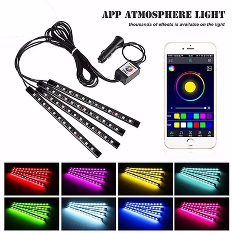 New Car Colorful LED Decorative Light APP Voice Controlled Atmosphere Light Bluetooth RGB Remote Control Music Rhythm Light
New Car Colorful LED Decorative Light APP Voice Controlled Atmosphere Light Bluetooth RGB Remote Control Music Rhythm Light