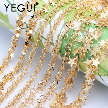YEGUI C56,jewelry accessories,18K gold chain,0.3 microns,ring star chain,jewelry making,jewelry findings,diy earrings,1m/lot
YEGUI C56,jewelry accessories,18K gold chain,0.3 microns,ring star chain,jewelry making,jewelry findings,diy earrings,1m/lot