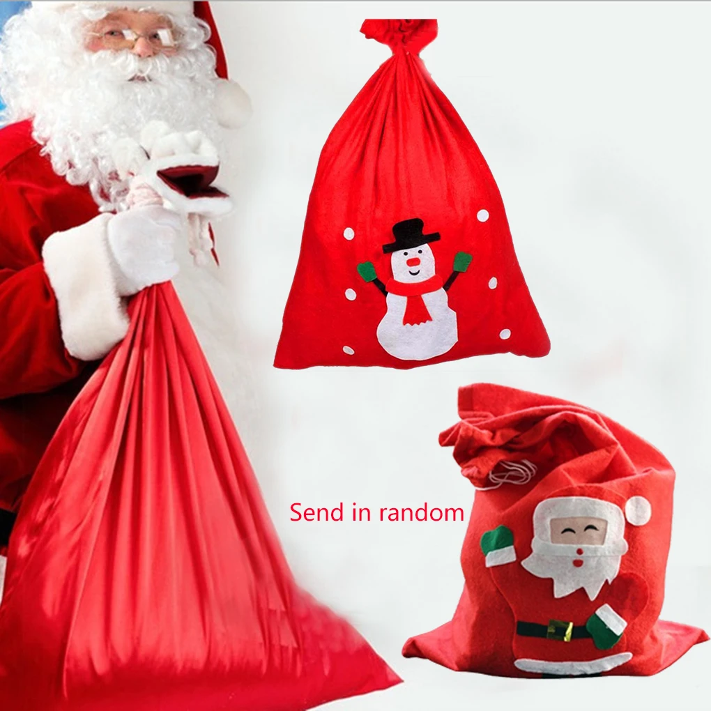 christmas santa sack gift presents bag christmas tree candy bags