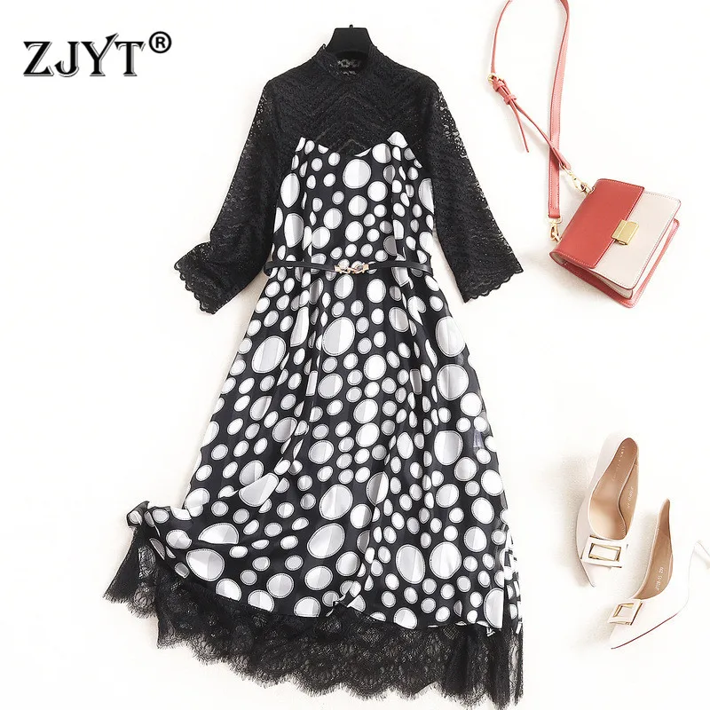2020 New Fashion Spring Dress for Women Elegant Designers Clothes Hollow Out Lace Patchwork Polka Dot Print Sexy Chiffon Dress
2020 New Fashion Spring Dress for Women Elegant Designers Clothes Hollow Out Lace Patchwork Polka Dot Print Sexy Chiffon Dress