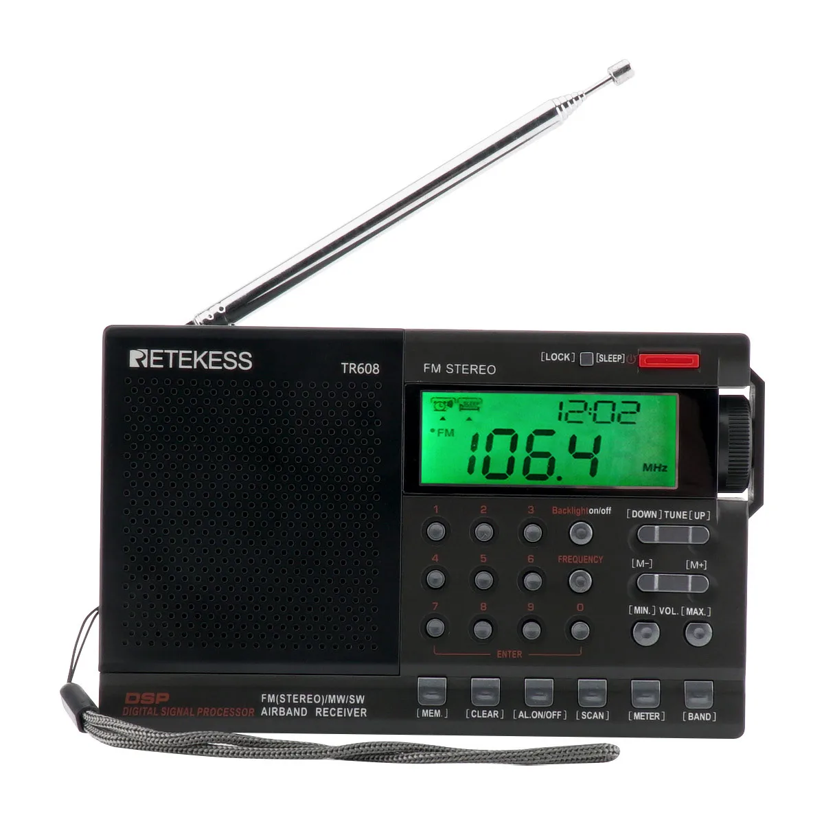 RETEKESS TR608 Radio Aviation Band FM MW SW Air Band Receiver Radio Aerial Band Receiver Backlit Display Alarm Clock Airport
RETEKESS TR608 Radio Aviation Band FM MW SW Air Band Receiver Radio Aerial Band Receiver Backlit Display Alarm Clock Airport