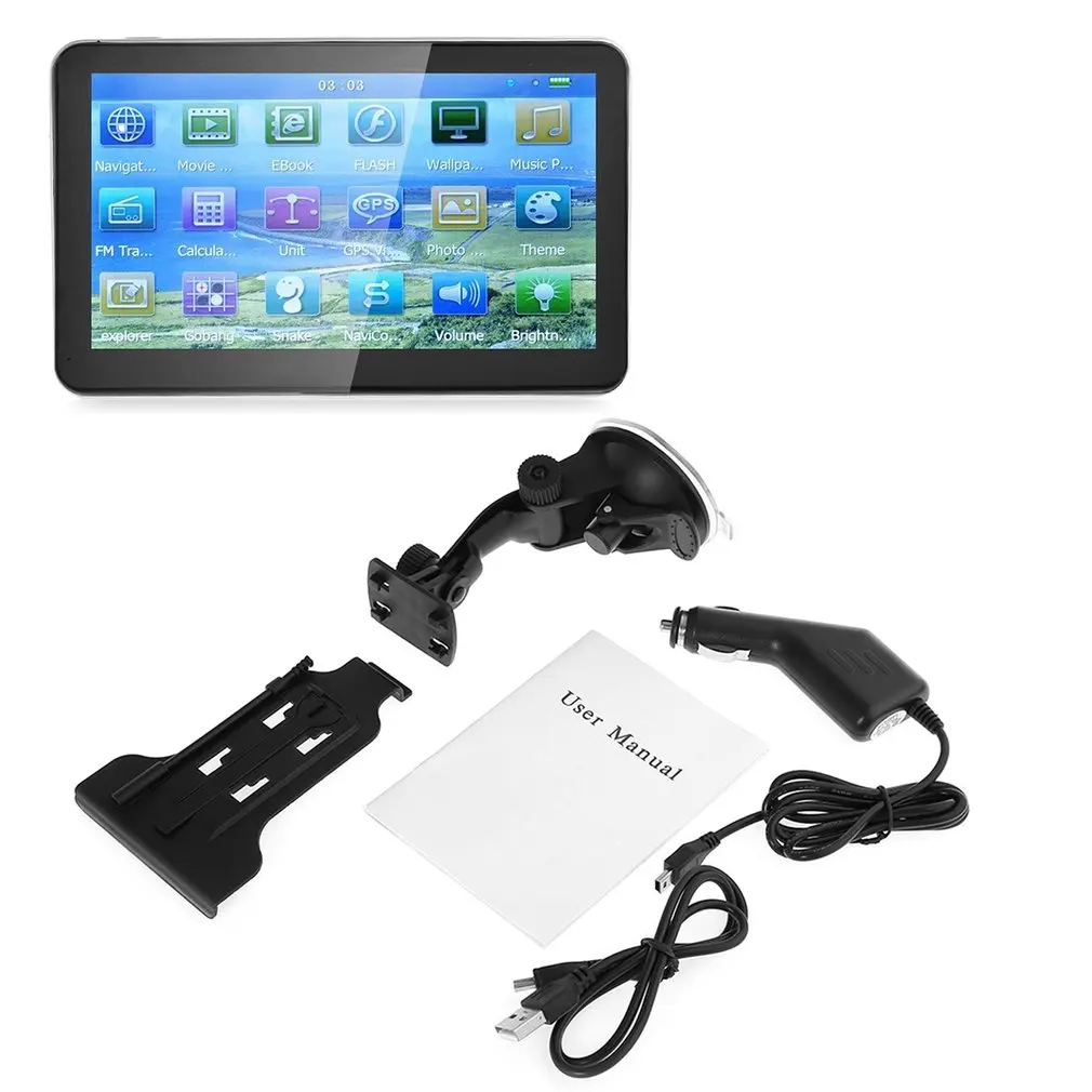 704 7-Inch 8GB ROM+128M RAM Capacitive Touch Screen GPS Navigator 800*480 HD Portable GPS Navigation FM Audio And Video Player
704 7-Inch 8GB ROM+128M RAM Capacitive Touch Screen GPS Navigator 800*480 HD Portable GPS Navigation FM Audio And Video Player