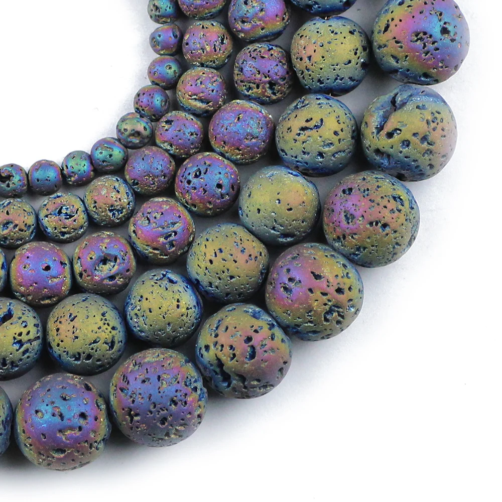 YHBZRET Multicolored Plating Natural Lava Stone 4/6/8/10/12MM Loose beads for Jewelry Making bracelets&necklace DIY Accessories
YHBZRET Multicolored Plating Natural Lava Stone 4/6/8/10/12MM Loose beads for Jewelry Making bracelets&necklace DIY Accessories