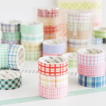 5pcs Lattice Waltz Paper Washi Tape Set 15mm Multi Color Plaid Check Pattern Adhesive Masking Tapes Decoration Stickers F166
5pcs Lattice Waltz Paper Washi Tape Set 15mm Multi Color Plaid Check Pattern Adhesive Masking Tapes Decoration Stickers F166