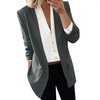 2019 Autumn Women Blazer Femme Ladies Solid Color Casual Turn Down Collar Long Sleeve Coat Women Outerwear veste femme longue 1
2019 Autumn Women Blazer Femme Ladies Solid Color Casual Turn Down Collar Long Sleeve Coat Women Outerwear veste femme longue 1