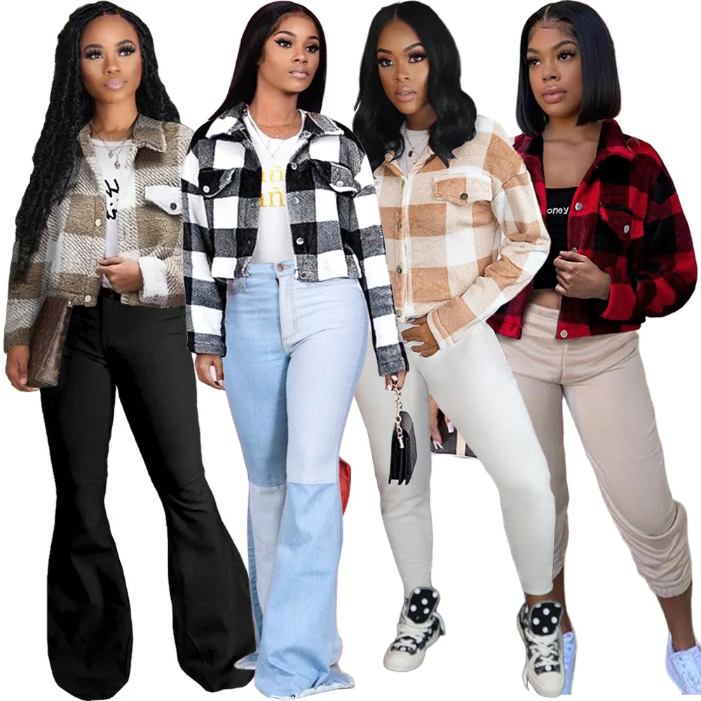 Color Block Plaid Checkered Print Cropped Coat Jacket Fall Winter Clothes for Women Warm Thick Long Sleeve Buttons Slim Outwear
Color Block Plaid Checkered Print Cropped Coat Jacket Fall Winter Clothes for Women Warm Thick Long Sleeve Buttons Slim Outwear