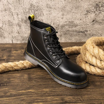 Men Casual Martens Boots Dr Fashion Autumn Shoes Ankle Black Leather Bota High Quality Winter Army Masculina Oxford Sole 
Men Casual Martens Boots Dr Fashion Autumn Shoes Ankle Black Leather Bota High Quality Winter Army Masculina Oxford Sole