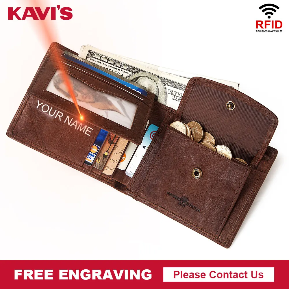 KAVIS Rfid 100% Genuine Leather Wallet Men Coin Purse Portomonee PORTFOLIO Male Cuzdan Perse Card Holder Name Free Engraving
KAVIS Rfid 100% Genuine Leather Wallet Men Coin Purse Portomonee PORTFOLIO Male Cuzdan Perse Card Holder Name Free Engraving