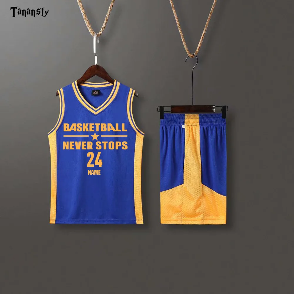 DIY Kids Basketball jersey boy child basketball unifrom clothes throwback Sport shirts shorts Team train Clothes Breathable
DIY Kids Basketball jersey boy child basketball unifrom clothes throwback Sport shirts shorts Team train Clothes Breathable