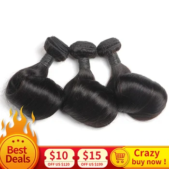 

MIHAIR Remy Hair 3/4 Bundles Natural Black Color Peruvian Funmi Curly Hair Egg Curl Weave Human Hair Extensions