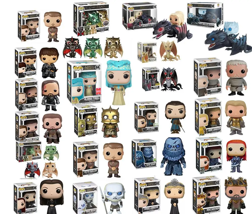 

FUNKO POP Game of Thrones Olenna ARYA STARK Jon Snow Daenerys Targaryen Drogon Ghost Tyrion Lannister Figures Children Toys