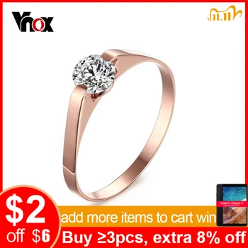 Vnox Women's Rose Gold-Color Ring Trendy Cubic Zircon Stone Engagement Rings for Girl 
Vnox Women's Rose Gold-Color Ring Trendy Cubic Zircon Stone Engagement Rings for Girl