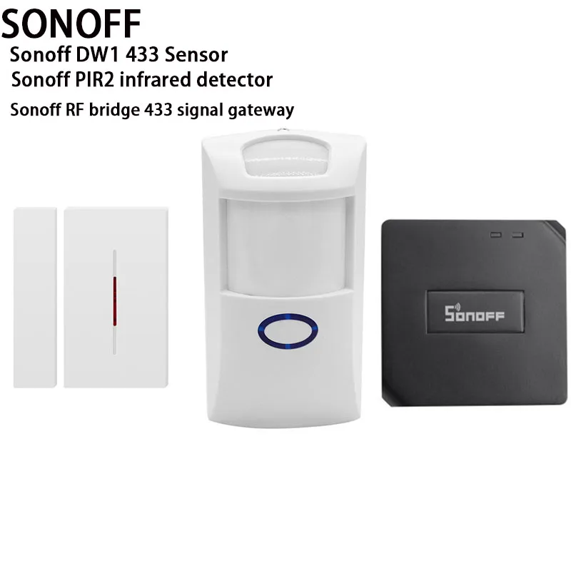 Sonoff RF Bridge 433MHZ Wifi Wireless Signal Converter PIR 2 Sensor/ DW1 Door & Window Alarm Sensor for Smart Home Security Kits
Sonoff RF Bridge 433MHZ Wifi Wireless Signal Converter PIR 2 Sensor/ DW1 Door & Window Alarm Sensor for Smart Home Security Kits