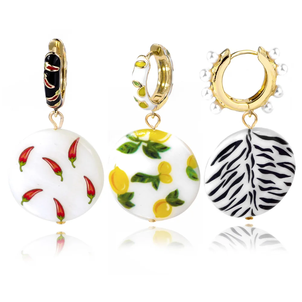 Dropshipping 2019 Hot Enamel Chili Lemon Fruit Printing Small Loop Circle Drop Earrings For Women Koreans Fashion Jewelry
Dropshipping 2019 Hot Enamel Chili Lemon Fruit Printing Small Loop Circle Drop Earrings For Women Koreans Fashion Jewelry