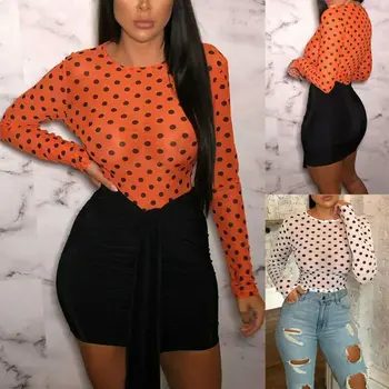 Fashion Autumn Shirts Womens Long Sleeve Polka Dot O Neck Bodycon Blouses Stretch Tops Shirts ropa mujer Plus Size
Fashion Autumn Shirts Womens Long Sleeve Polka Dot O Neck Bodycon Blouses Stretch Tops Shirts ropa mujer Plus Size