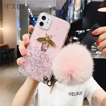 Luxury 3D diamond bee glitter Hairball soft phone case for iphone X XR XS 11 Pro Max 6 7 8 plus cover for samsung S8 S10 S9 Note
Luxury 3D diamond bee glitter Hairball soft phone case for iphone X XR XS 11 Pro Max 6 7 8 plus cover for samsung S8 S10 S9 Note