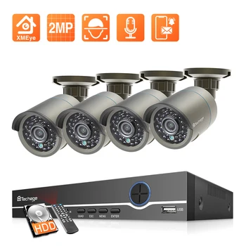 

Techage H.265 4CH 2MP POE NVR Kit 1080P Security Camera Set P2P CCTV Video Surveillance System Outdoor Audio Record IP Camera