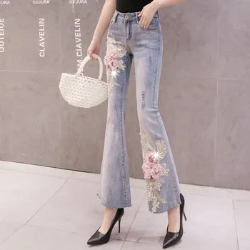 Heavy Industry Embroidery Horn Jeans 2020 Season Nail Beads Flowers Gao Waist Slimming Nine Points Pants Women's Wear
Heavy Industry Embroidery Horn Jeans 2020 Season Nail Beads Flowers Gao Waist Slimming Nine Points Pants Women's Wear