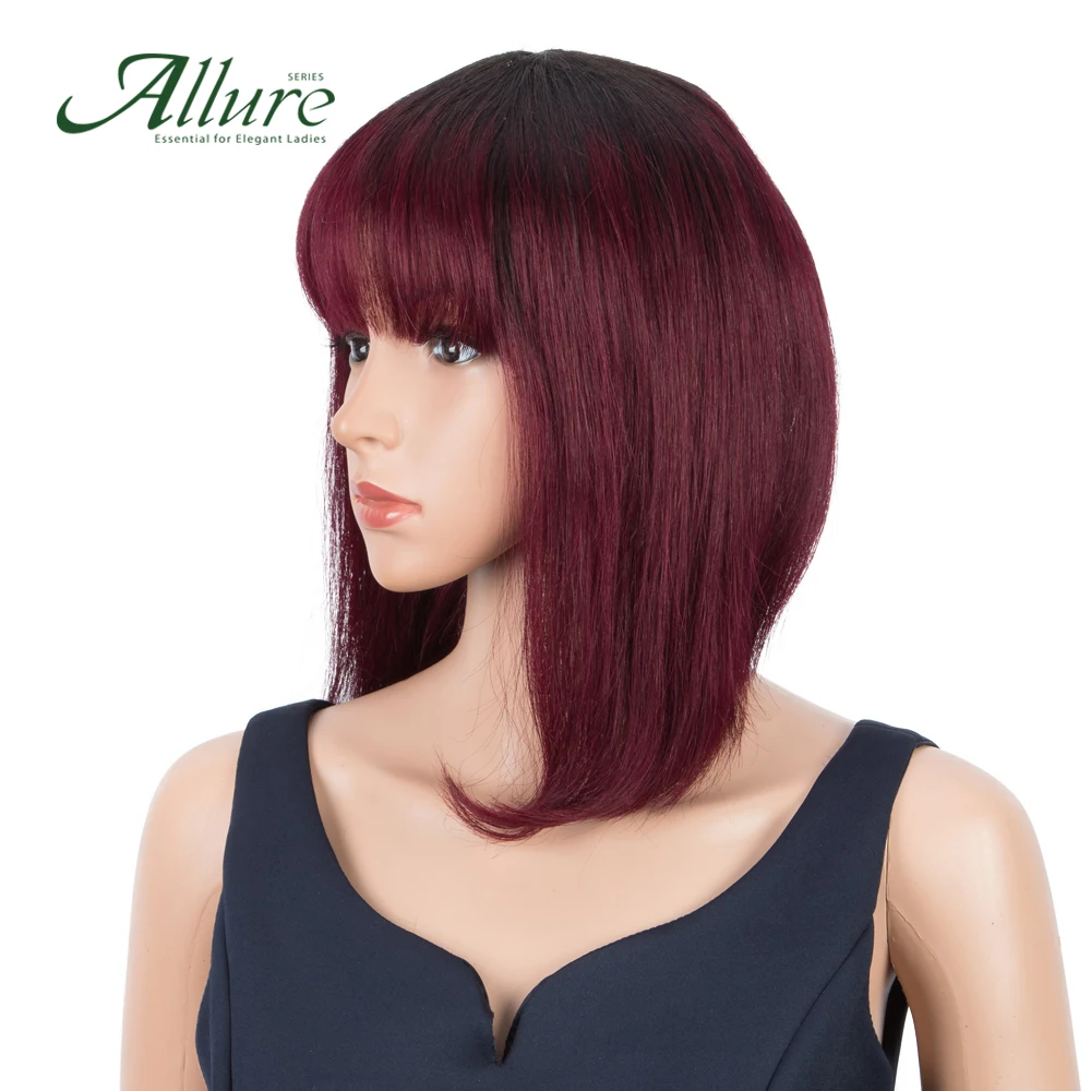 Allure Natural Short Straight Bob Wigs Human Brazilian Hair Wig Sale Colored Human Hair Wigs Carre Short Free SHipping (7)
