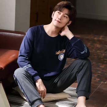 2020 Autumn Winter Men's Cotton Pajamas Set Letter Sleepwear Pajama Casual Sleep&Lounge Pyjamas Plus Size 3XL Pijama
2020 Autumn Winter Men's Cotton Pajamas Set Letter Sleepwear Pajama Casual Sleep&Lounge Pyjamas Plus Size 3XL Pijama