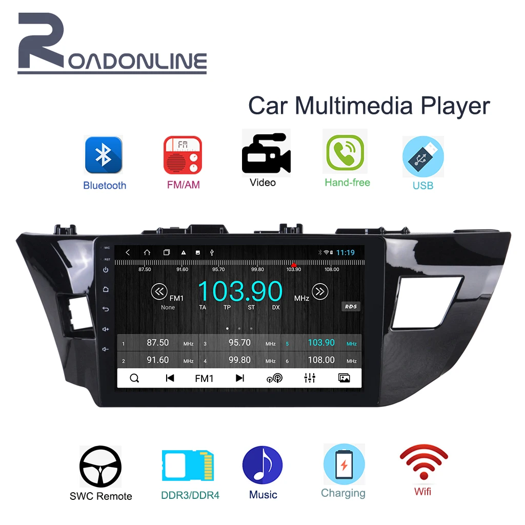 Original car multimedia player 10.1 HD 1din Radio stereo with in-car Bluetooth/WIFI/AUX/MAP for 2013-2016 Toyota Corolla
Original car multimedia player 10.1 HD 1din Radio stereo with in-car Bluetooth/WIFI/AUX/MAP for 2013-2016 Toyota Corolla
