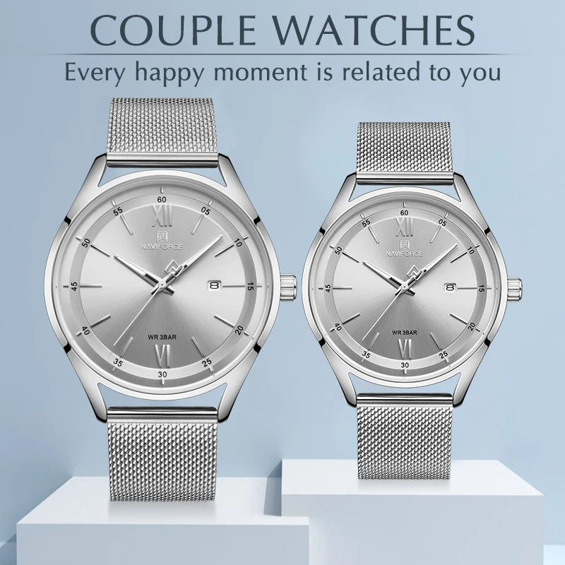 NAVIFORCE 2020 новые парные часы Топ бренд модные роскошные для мужчин и женщин Простые
