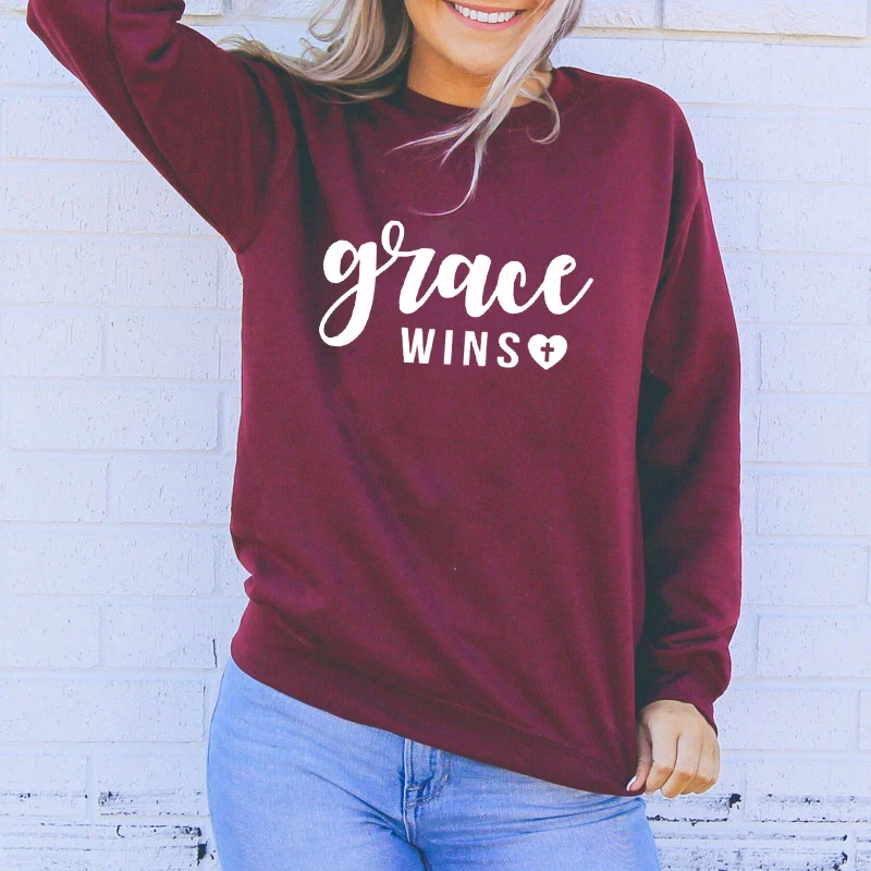 Grace Wins Heart свитшот с крестом женский церковный христианский духовный пуловер унисекс вдохновляющие религиозная Подвеска "Иисус" толстовки Топы
Grace Wins Heart свитшот с крестом женский церковный христианский духовный пуловер унисекс вдохновляющие религиозная Подвеска "Иисус" толстовки Топы