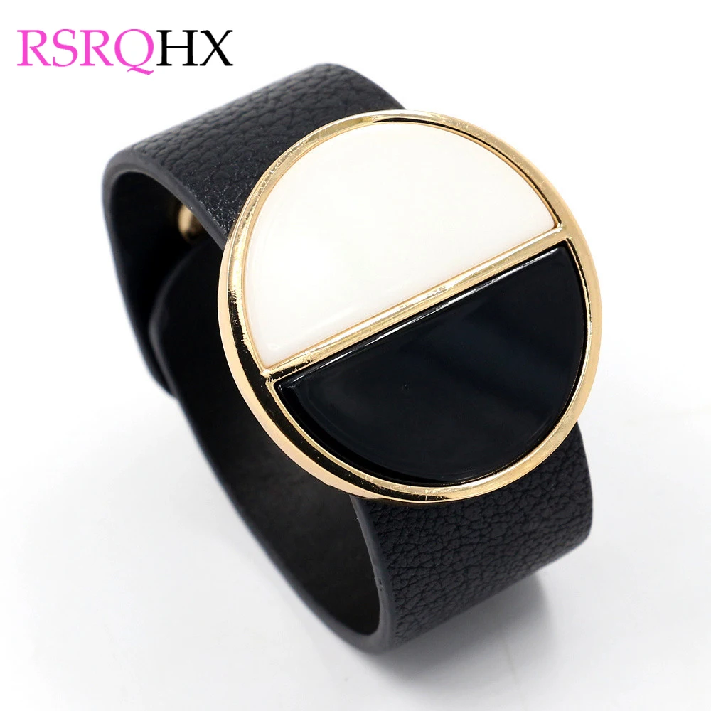 Leather Cuff Bracelets Bangles for Women Girls Punk Statement Exaggerated Snap Button Jewelry Black White Alloy Metal Luxury New
Leather Cuff Bracelets Bangles for Women Girls Punk Statement Exaggerated Snap Button Jewelry Black White Alloy Metal Luxury New