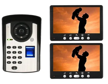 7 inch Wired Fingerprint /Password Video Door Phone Doorbell Intercom System with Door Access Control System 1camera+2monitors
7 inch Wired Fingerprint /Password Video Door Phone Doorbell Intercom System with Door Access Control System 1camera+2monitors