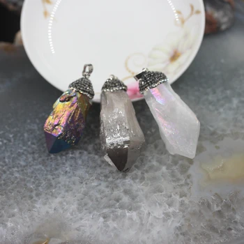 5Pcs/lot,3 Colors Choice Titanium Raw Crystal Large Point Pendant,Black Rhinestones Caps Quartz Necklace Charms Jewelry Making
5Pcs/lot,3 Colors Choice Titanium Raw Crystal Large Point Pendant,Black Rhinestones Caps Quartz Necklace Charms Jewelry Making