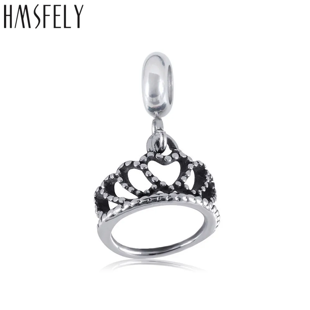 

HMSFELY Polished Crown Shape Pendant For DIY Charm Bracelet Necklace Jewelry Making Bracelets Titanium Steel Dangles Accessories