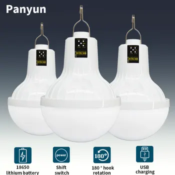 Panyun LED camping rechargeable light bulb, two-level light adjustment, waterproof design, DC charging support, portable
Panyun LED camping rechargeable light bulb, two-level light adjustment, waterproof design, DC charging support, portable
