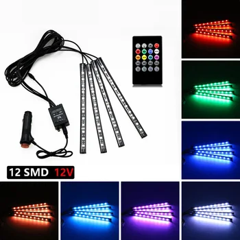 Music Control Car Interior Light Decoration RGB LED Strip Lights with Remote Cigarette Lighter Atmosphere Decorative Lamp 12V
Music Control Car Interior Light Decoration RGB LED Strip Lights with Remote Cigarette Lighter Atmosphere Decorative Lamp 12V