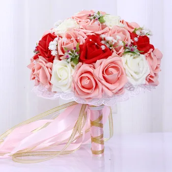 Artificial Rose Bridal bouquet Wedding Bouquets decoration Brooch Bride Bouquet Bridesmaid pearl Bouquet Marriage Accessories
Artificial Rose Bridal bouquet Wedding Bouquets decoration Brooch Bride Bouquet Bridesmaid pearl Bouquet Marriage Accessories